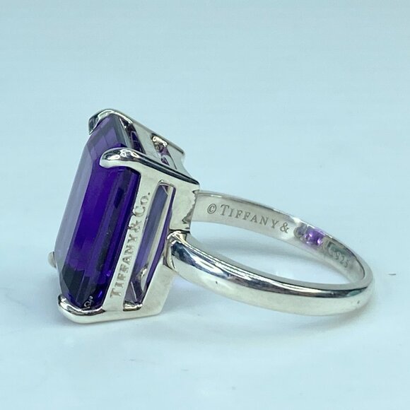 Tiffany & co Sterling Silver Sparkler Amethyst Gemstone Ring Size 8 JR917 - Picture 3 of 6